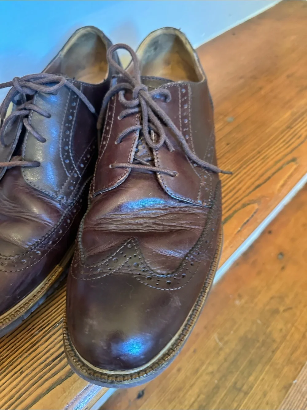 Cole Haan Brown Leather Wingtip Oxfords 10.5